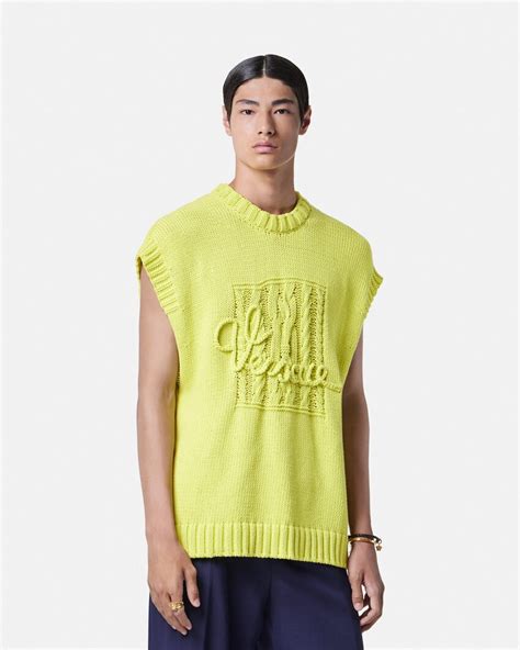 maglia versace uomo logo giallo|Maglieria e felpe Versace da uomo .